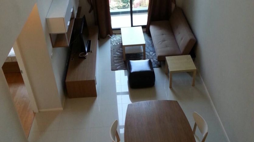 Two bedroom duplex for rent in Asoke - Downstairs